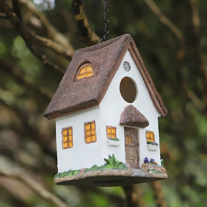 Hanging Resin Birdhouse – Weather-Resistant for Wild Birds