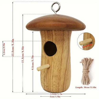 Natural Wood Hummingbird Nest – Outdoor Shelter and Feeder