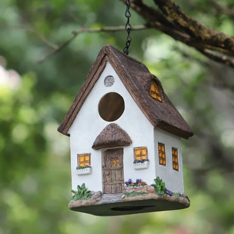 Hanging Resin Birdhouse – Weather-Resistant for Wild Birds