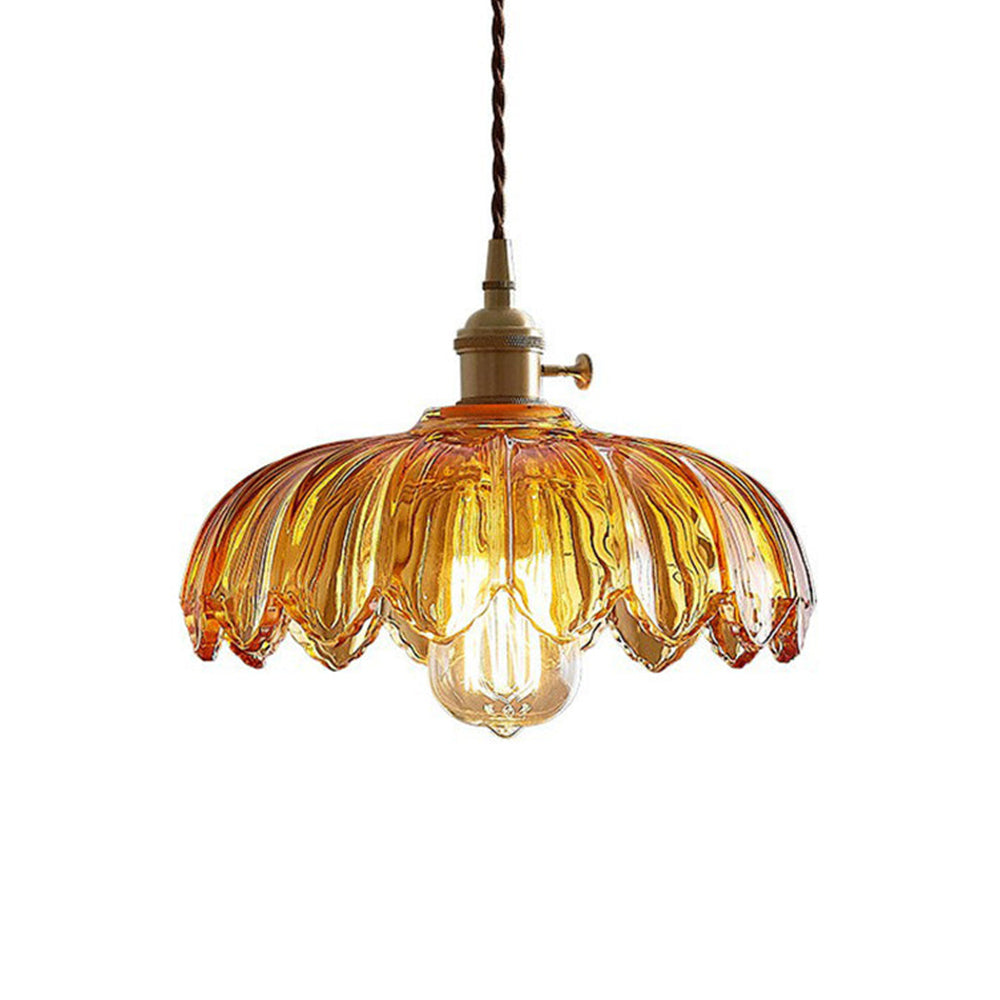 Vintage Glazed Flower Pendant Lamp