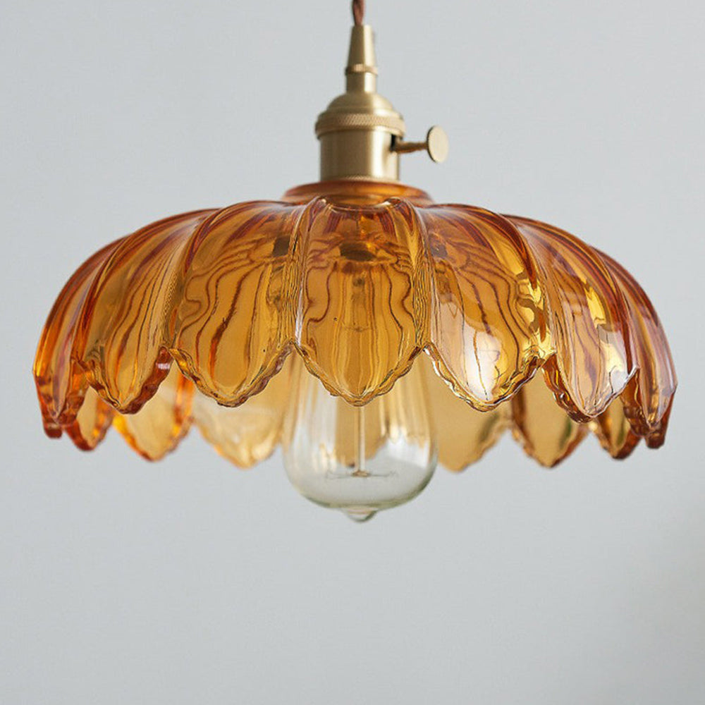 Vintage Glazed Flower Pendant Lamp