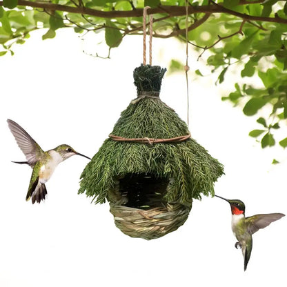 Hanging Birdhouse Made of Woven Grass – Natural Shelter for Hummingbirds