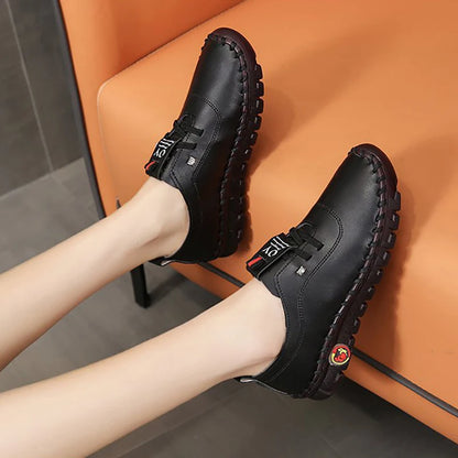 Women's Flat Leather Lace-Up Loafers