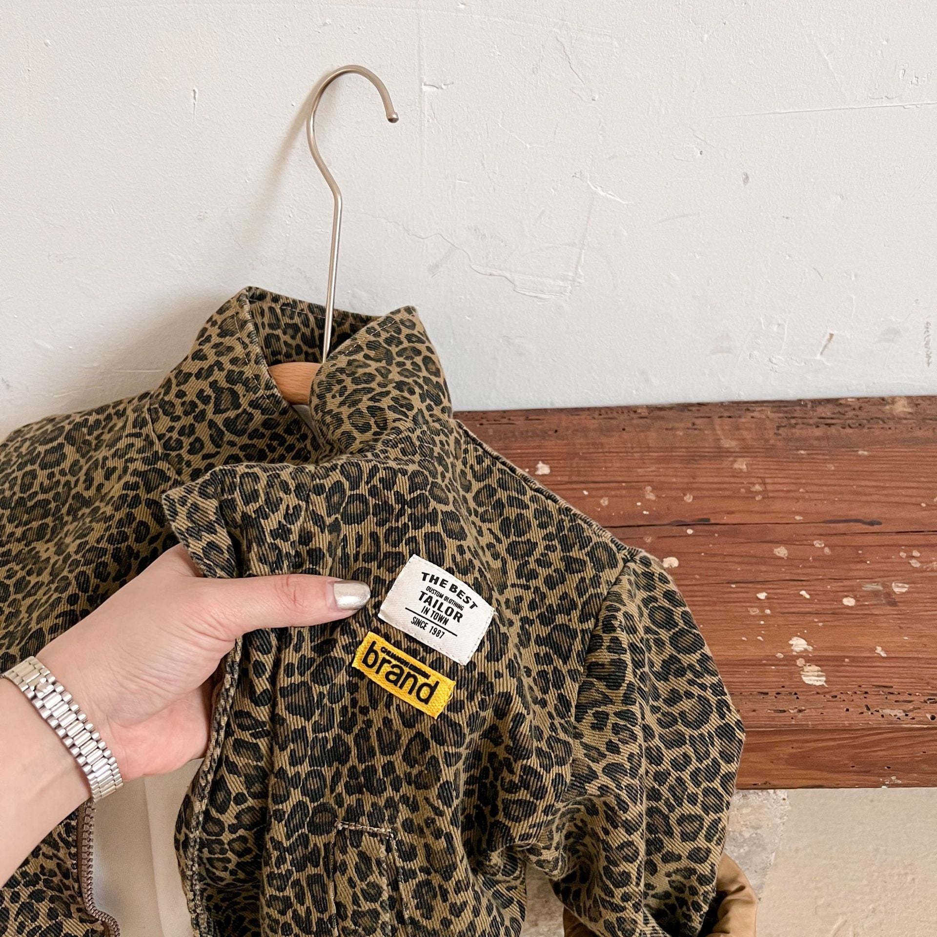 Leopard Print Coat - Girls, Brown, Cotton, Size 1-8 Years
