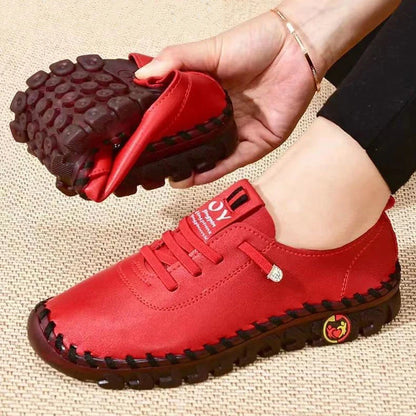 Women's Flat Leather Lace-Up Loafers