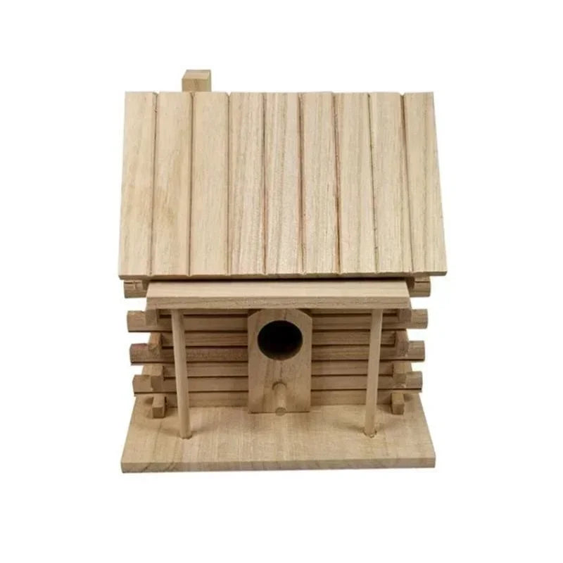 Natural Wooden Birdhouse – Ideal for Birds and Outdoor Decoration