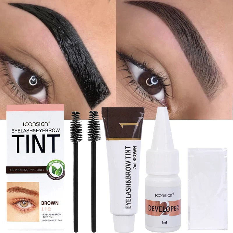 Semi permanent eyebrow and eyelash dye tint
