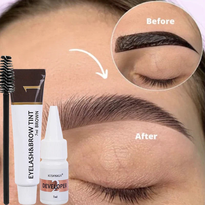 Semi permanent eyebrow and eyelash dye tint