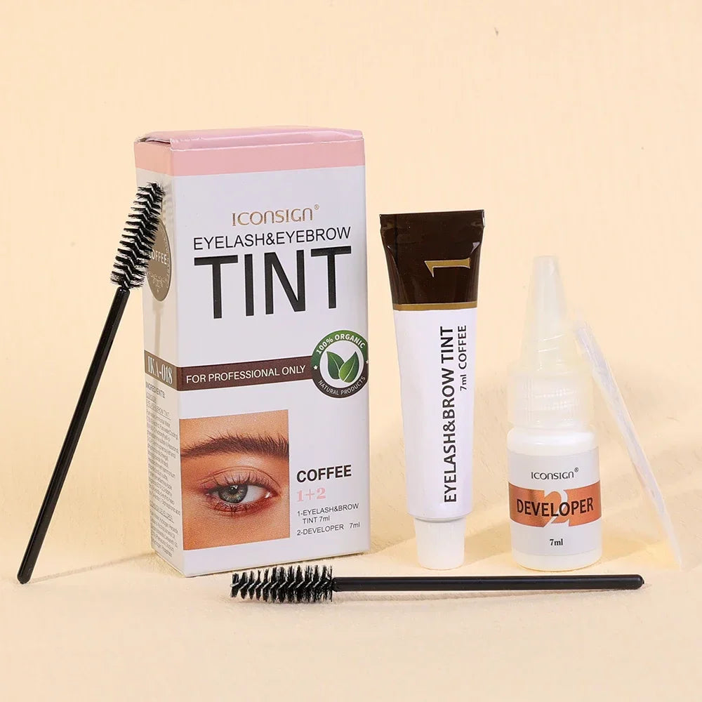Semi permanent eyebrow and eyelash dye tint