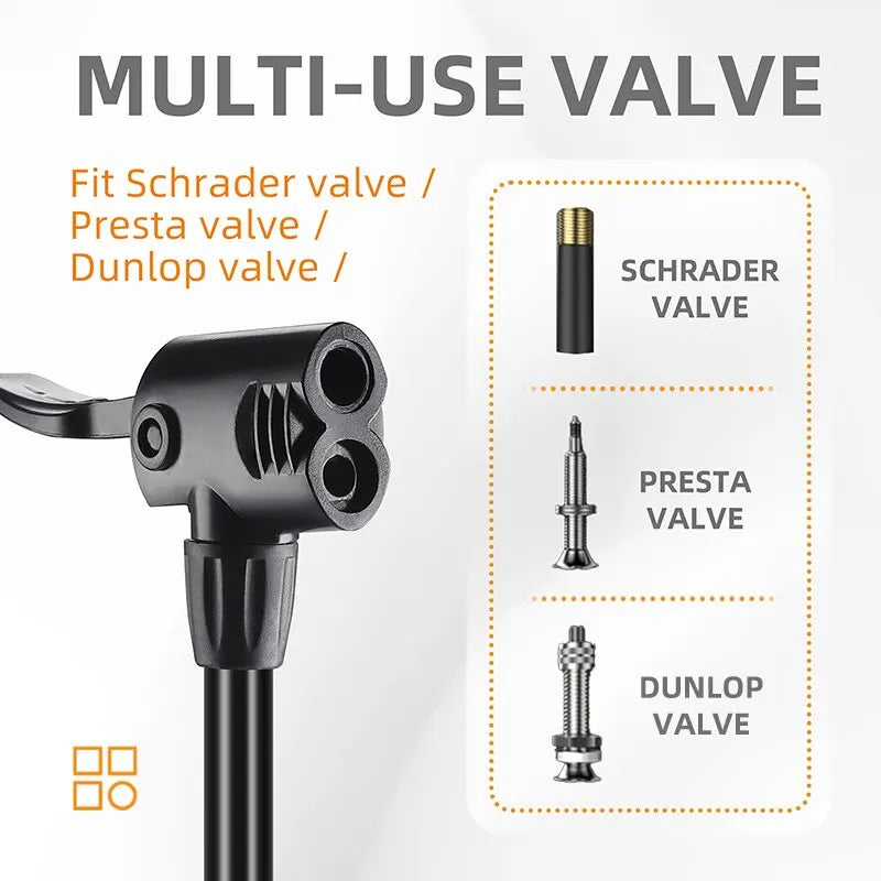 Stainless Steel Bicycle Pump with Pressure Gauge