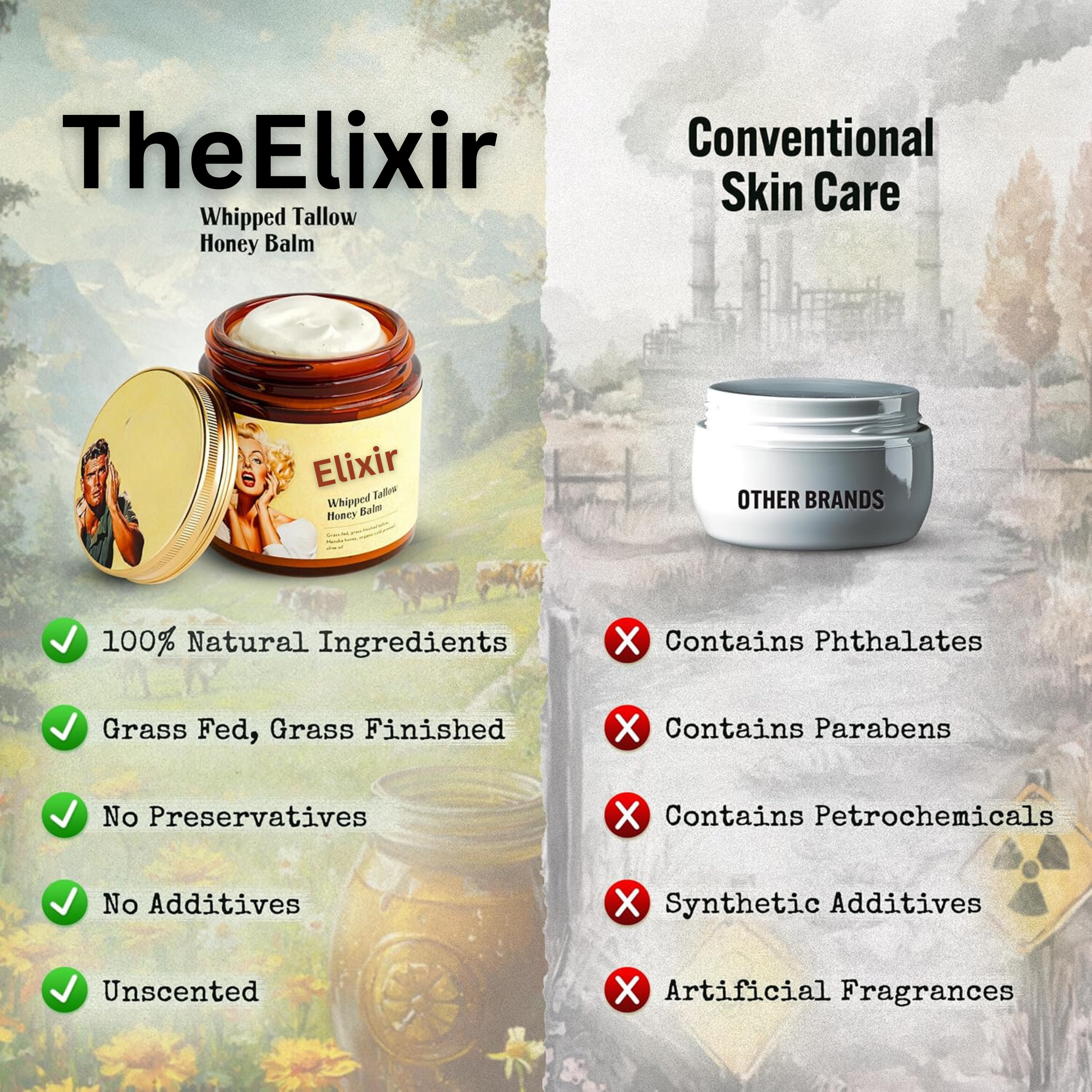 Natural Whipped Tallow Honey Balm