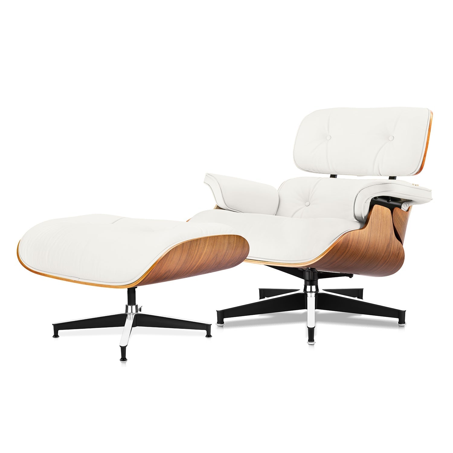 white leather lounge chair, mid century modern chair, tall eames chair, ergonomic lounge chair, swivel lounge chair, mid century lounge chair, mid century modern lounge chair, eames style lounge chair, leather swivel lounge chair, modern swivel lounge chair, white leather chair with ottoman