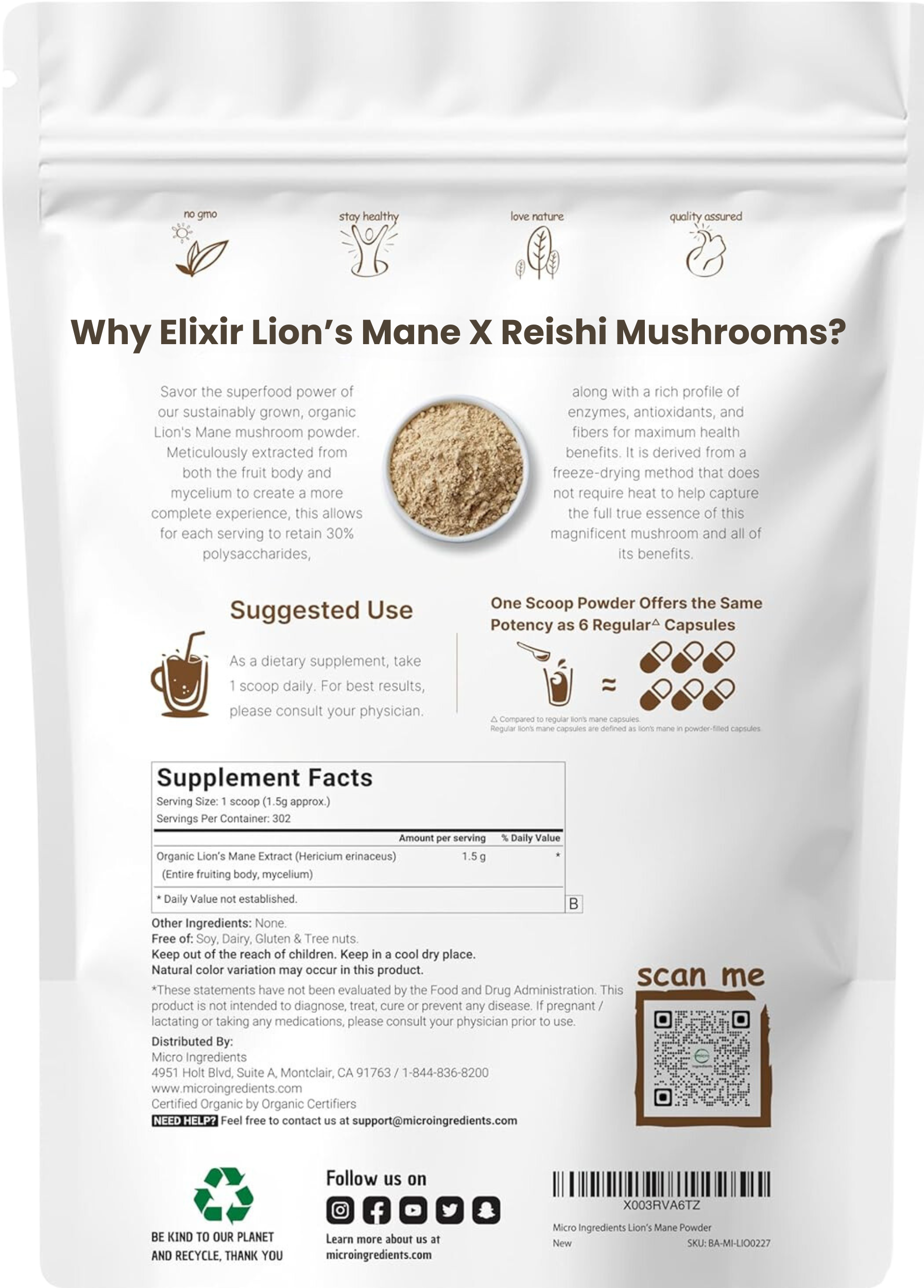 Organic Lion’s Mane X Reishi Mushroom Powder