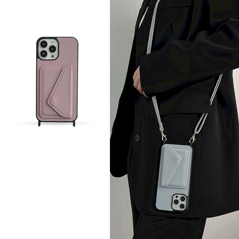 High-Quality Crossbody Wallet Leather iPhone Case with Card Holder and Wallet Function