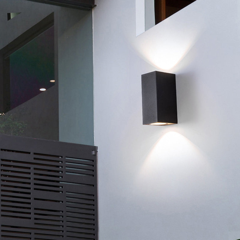 LuxLumina® Outdoor LED Wall Light – Metal & Glass, Rectangular Design