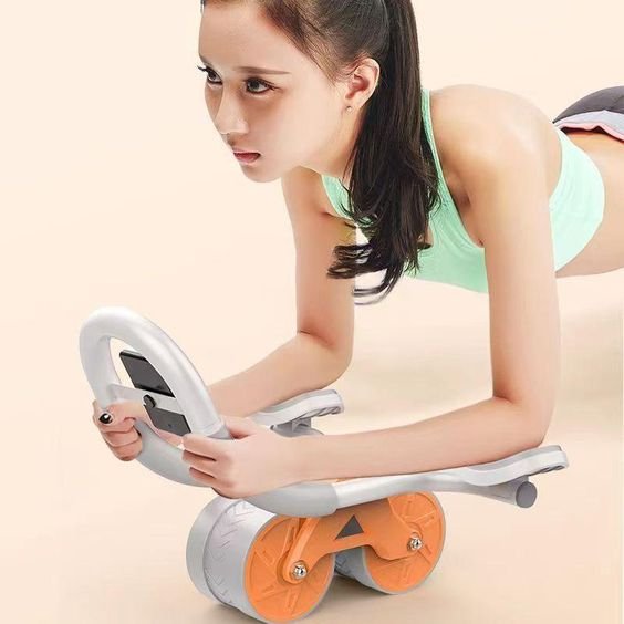 Muscle Trainer - 2-in-1 Widen Automatic Rebound Ab Roller Wheel with Elbow Support