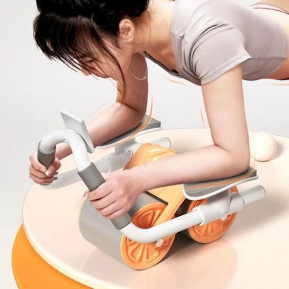 Muscle Trainer - 2-in-1 Widen Automatic Rebound Ab Roller Wheel with Elbow Support