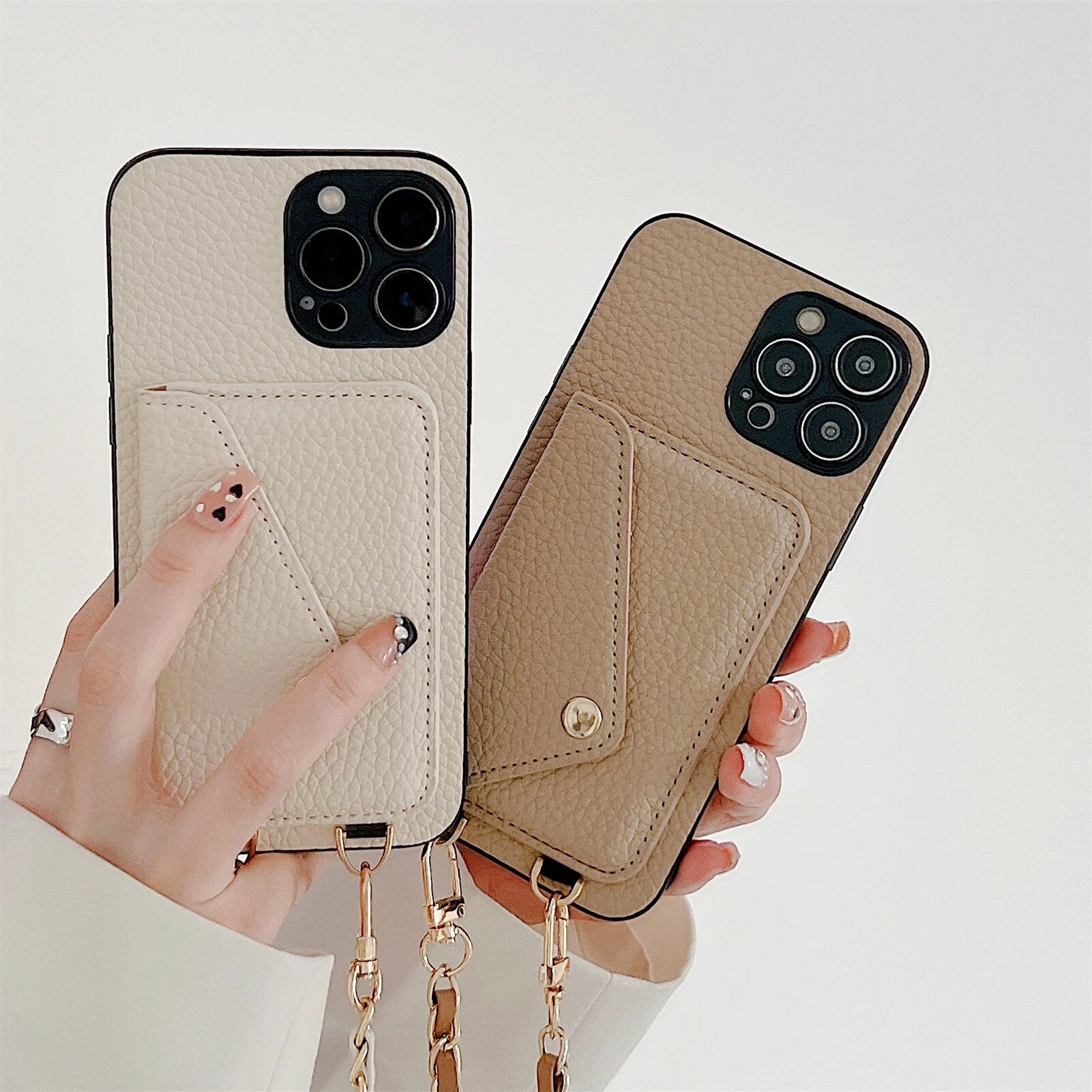High-Quality Crossbody Wallet Leather iPhone Case with Card Holder and Wallet Function