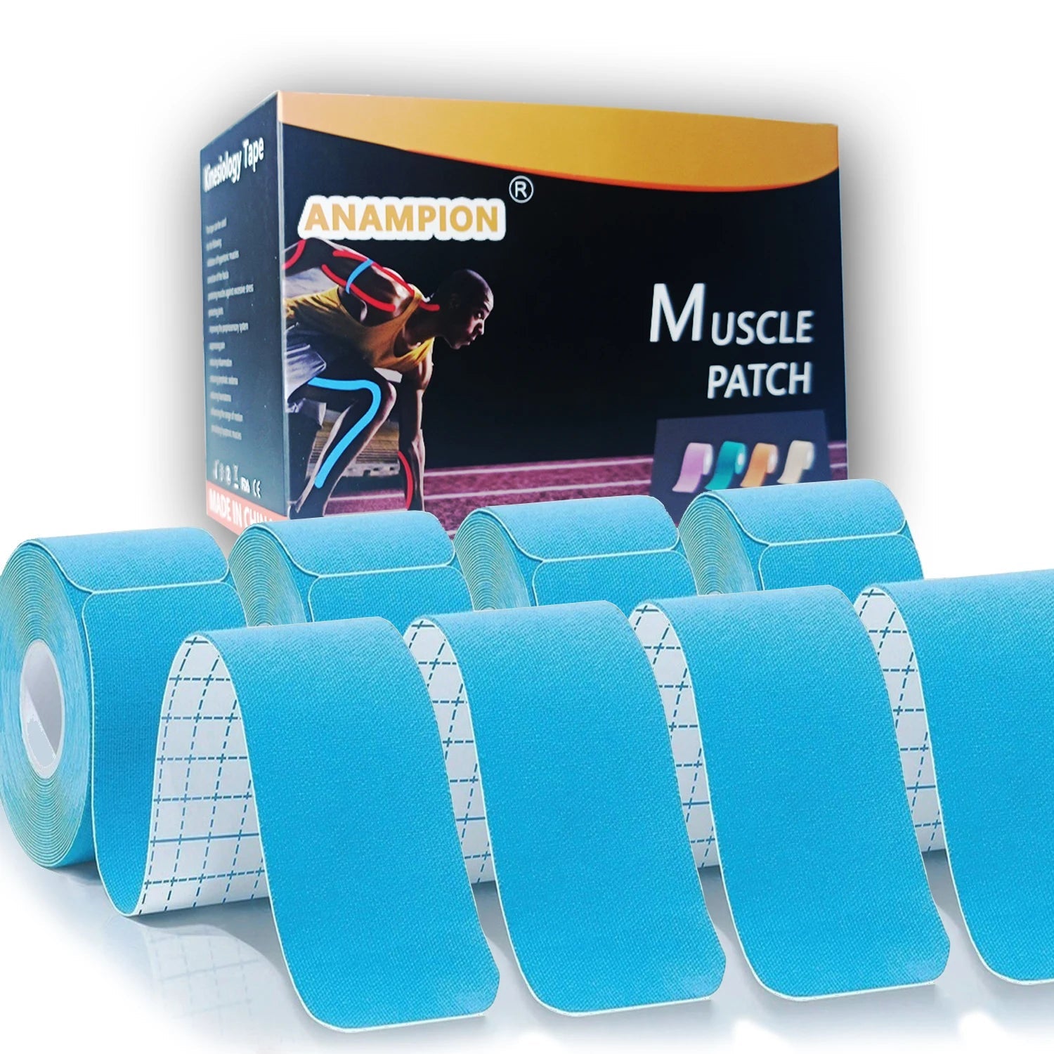 4-Roll Set Waterproof Breathable Latex-Free Athletic Tape with 80 Precut Strips