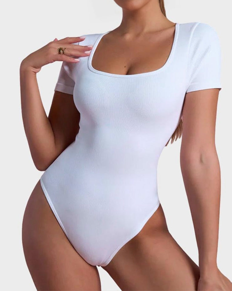 scoop neck bodysuit, stretchy bodysuit, fitted bodysuit, everyday bodysuit, stylish bodysuit, short sleeve bodysuit, women's bodysuit, bodysuit, black bodysuit, white bodysuit, scoop neck stretchy bodysuit, stylish fitted women's short sleeve bodysuit, everyday black and white stretchy fitted bodysuit, women's everyday stylish stretchy fitted scoop neck short sleeve black white bodysuit