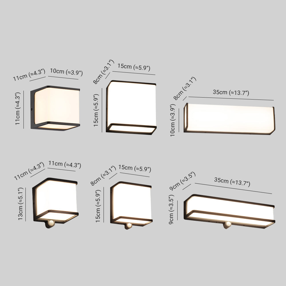 Orr® Solar Wall Light – Modern Black/White Design, Available in 3 Sizes