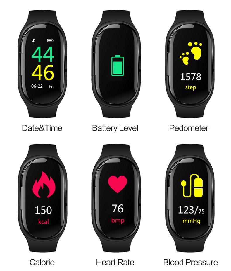 2-in-1 Fitness Tracker & Wireless Audio Smartwatch with Earbuds