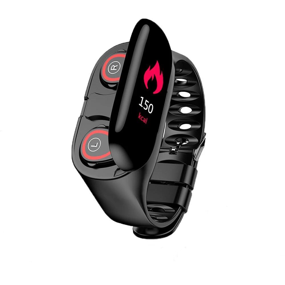 2-in-1 Fitness Tracker & Wireless Audio Smartwatch with Earbuds