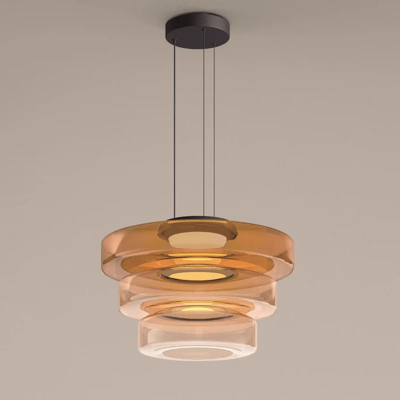 Minimalist Layered Glass Pendant Light – Modern Elegance