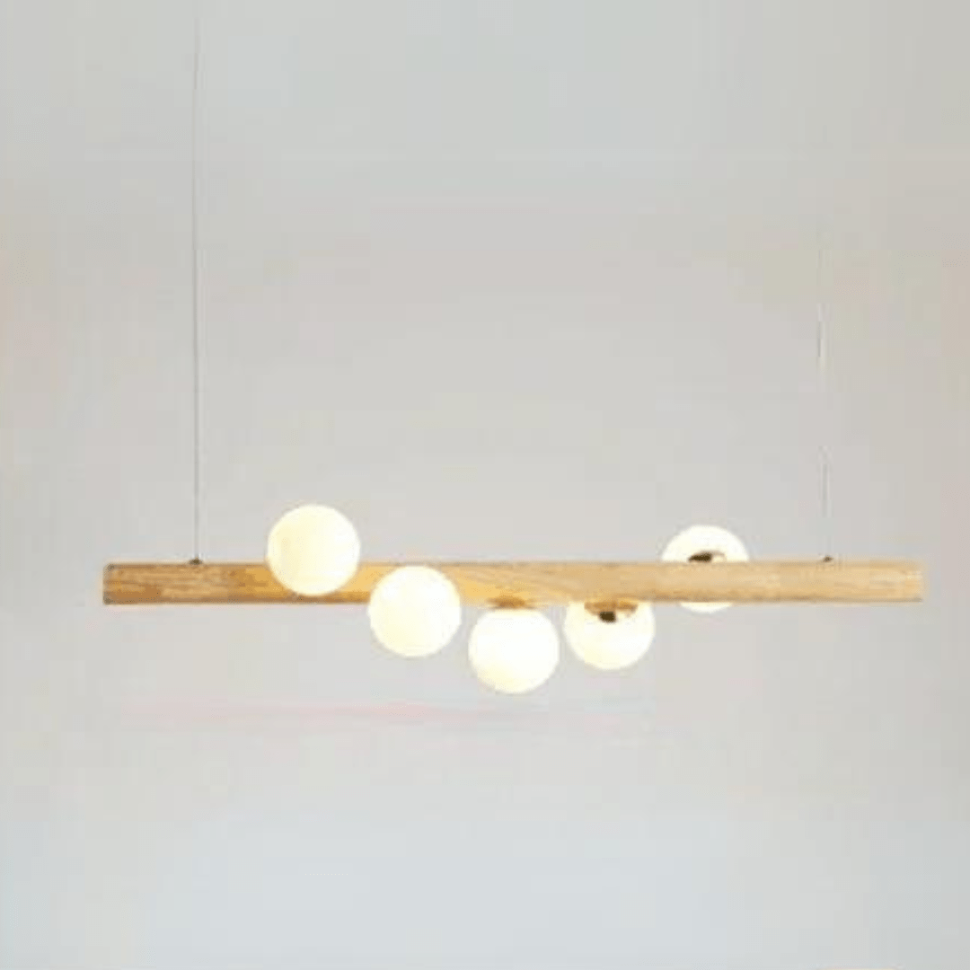 Hanging LED Chandelier with Suspended Spheres – Modern Design & Warm Ambiance