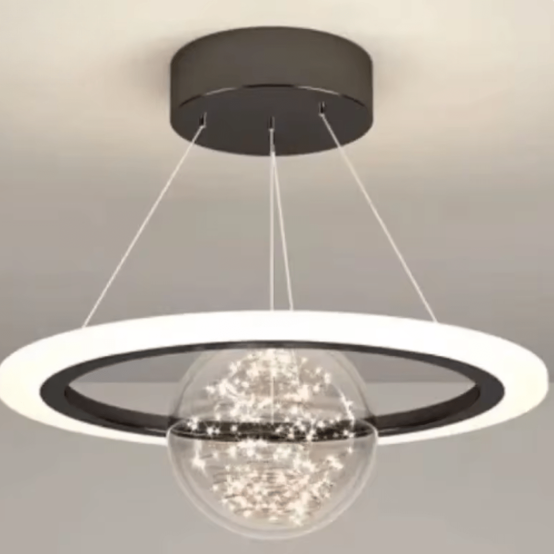 Luminore - Stylish Black Ring Ball Ceiling Light
