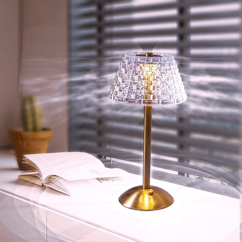 LumiRetro - Vintage Crystal Bedside Lamp (Rechargeable)
