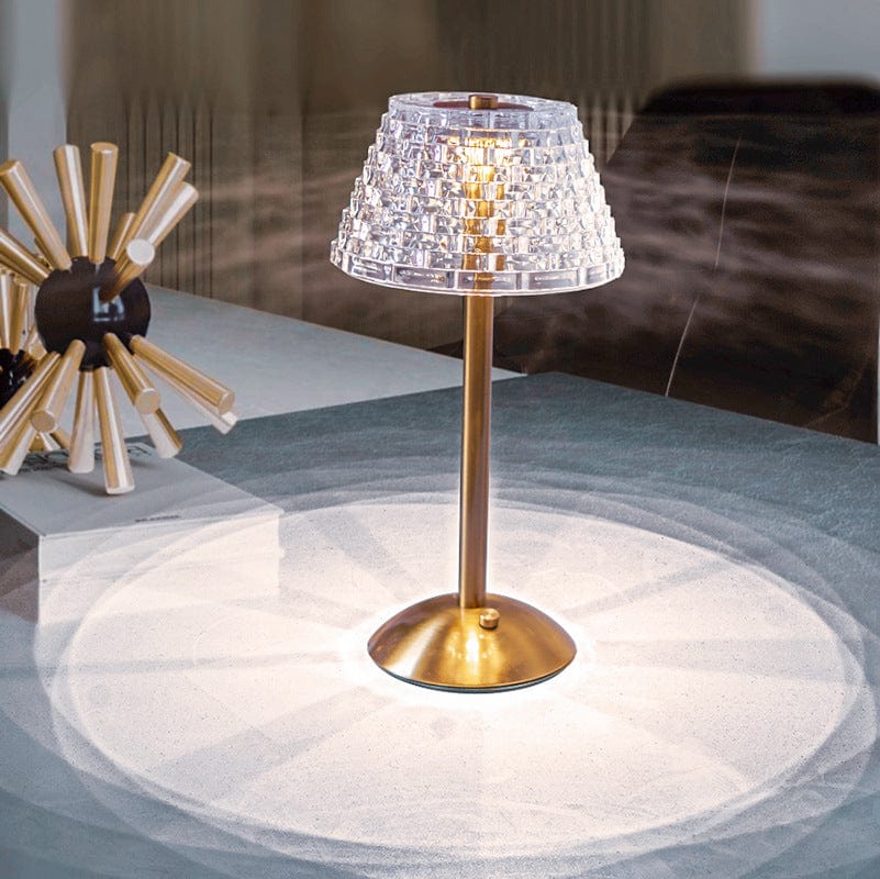 LumiRetro - Vintage Crystal Bedside Lamp (Rechargeable)