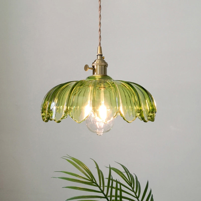 Vintage Glazed Flower Pendant Lamp