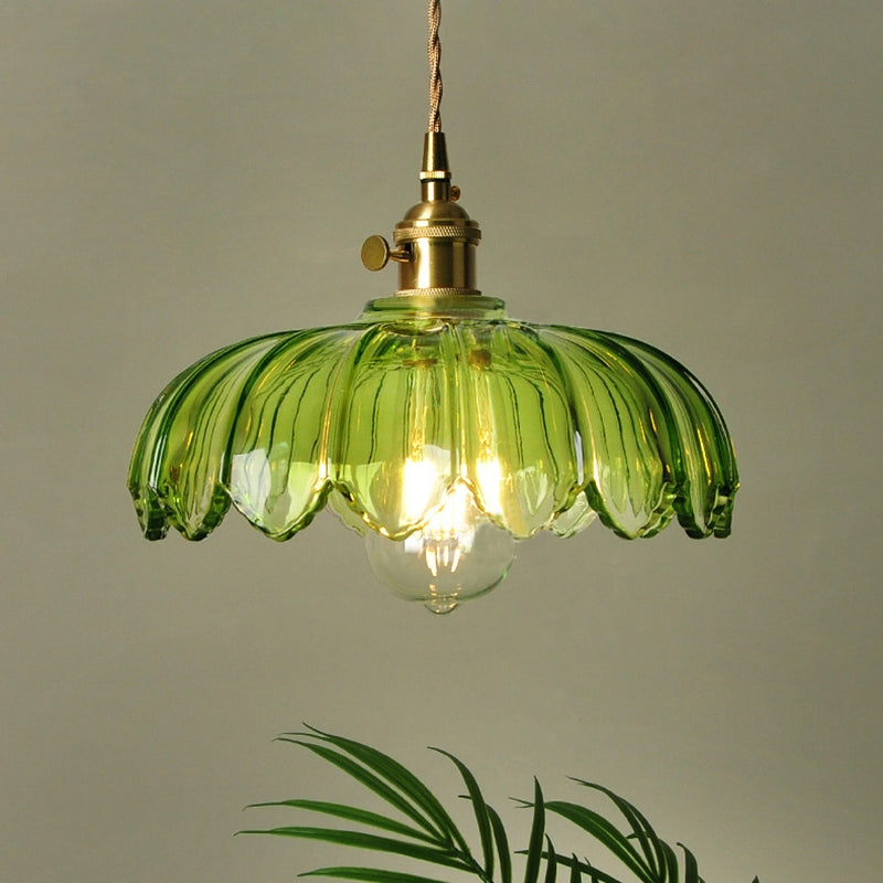 Vintage Glazed Flower Pendant Lamp
