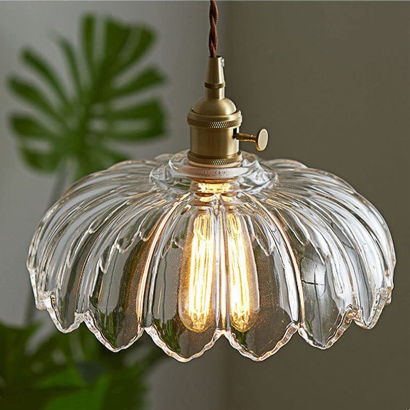 Vintage Glazed Flower Pendant Lamp