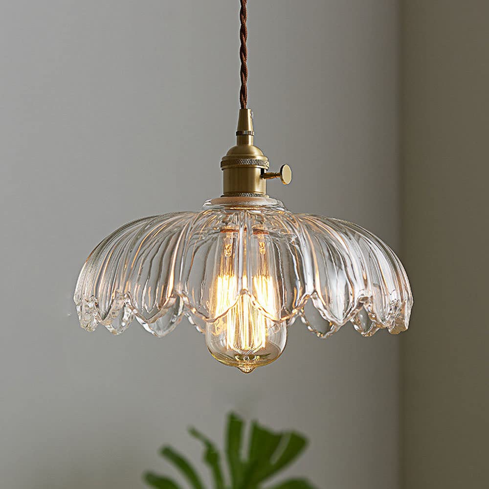 Vintage Glazed Flower Pendant Lamp