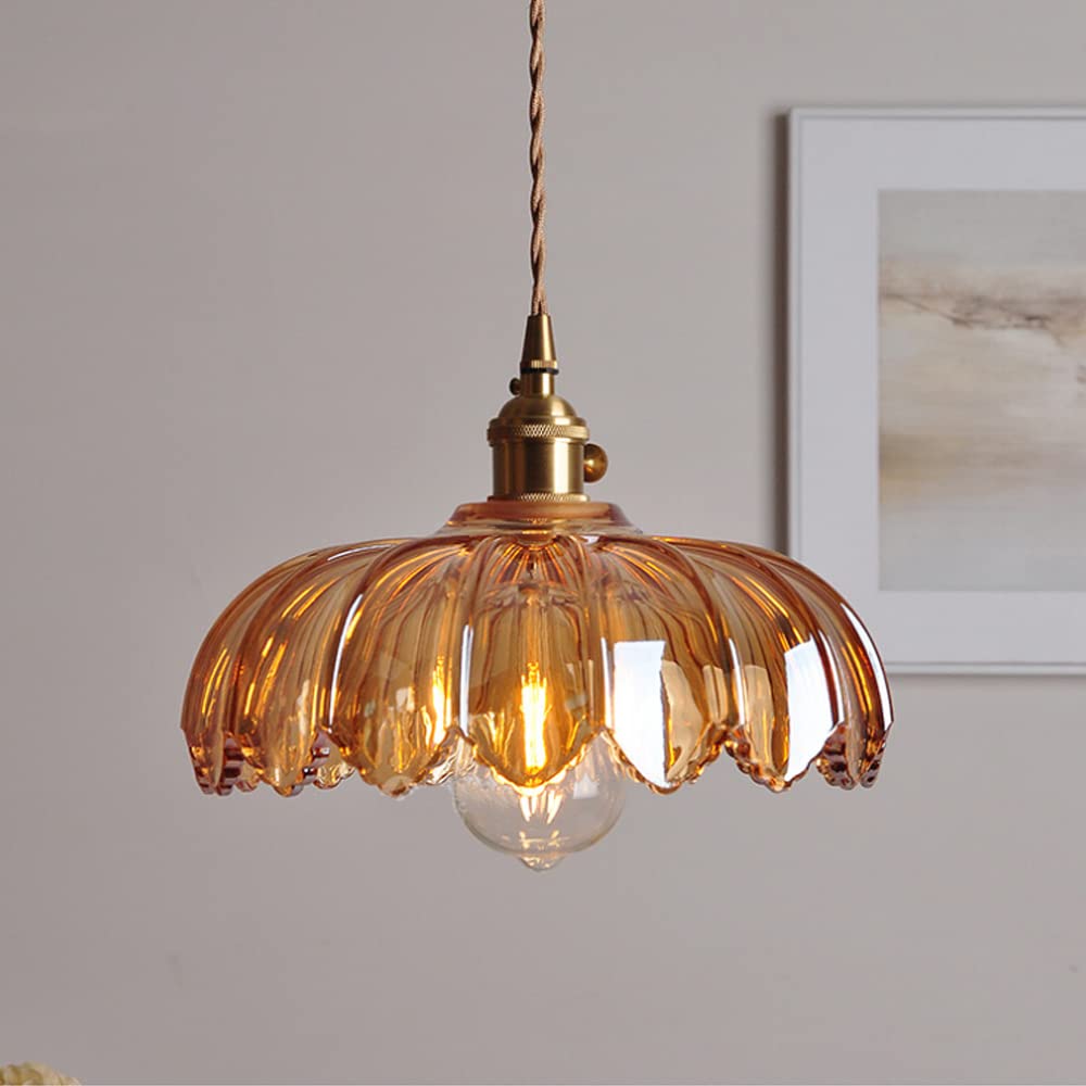 Vintage Glazed Flower Pendant Lamp