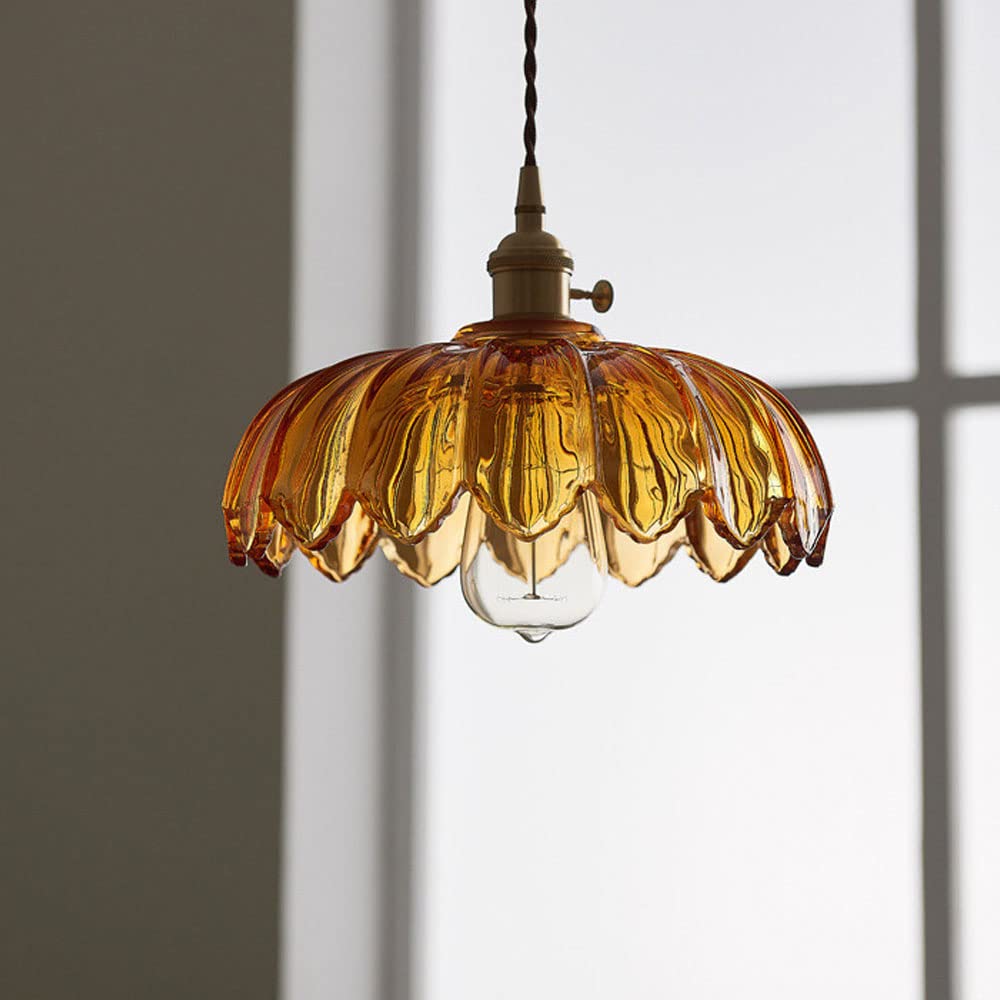 Vintage Glazed Flower Pendant Lamp
