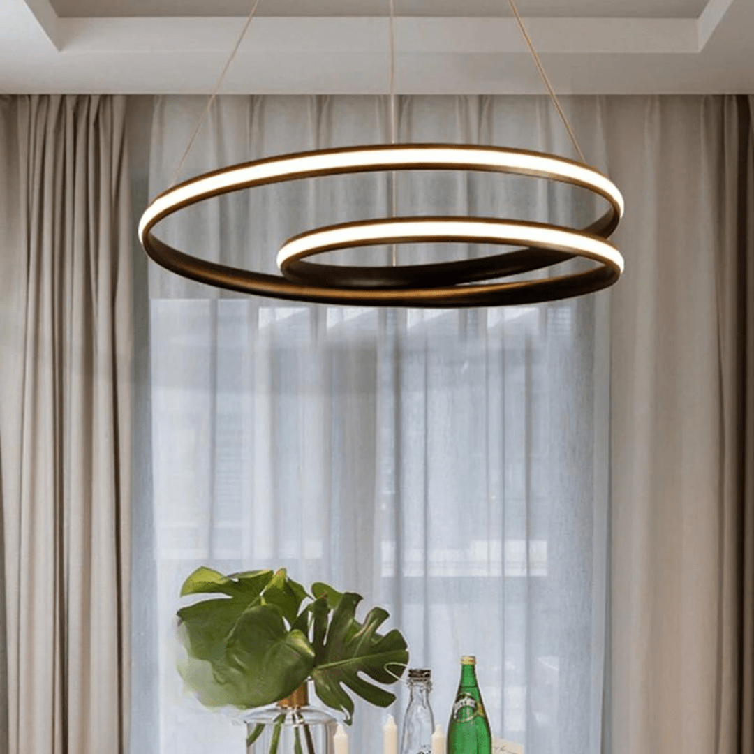 Modern Black Circular Chandelier – Contemporary Design for Living & Dining Room