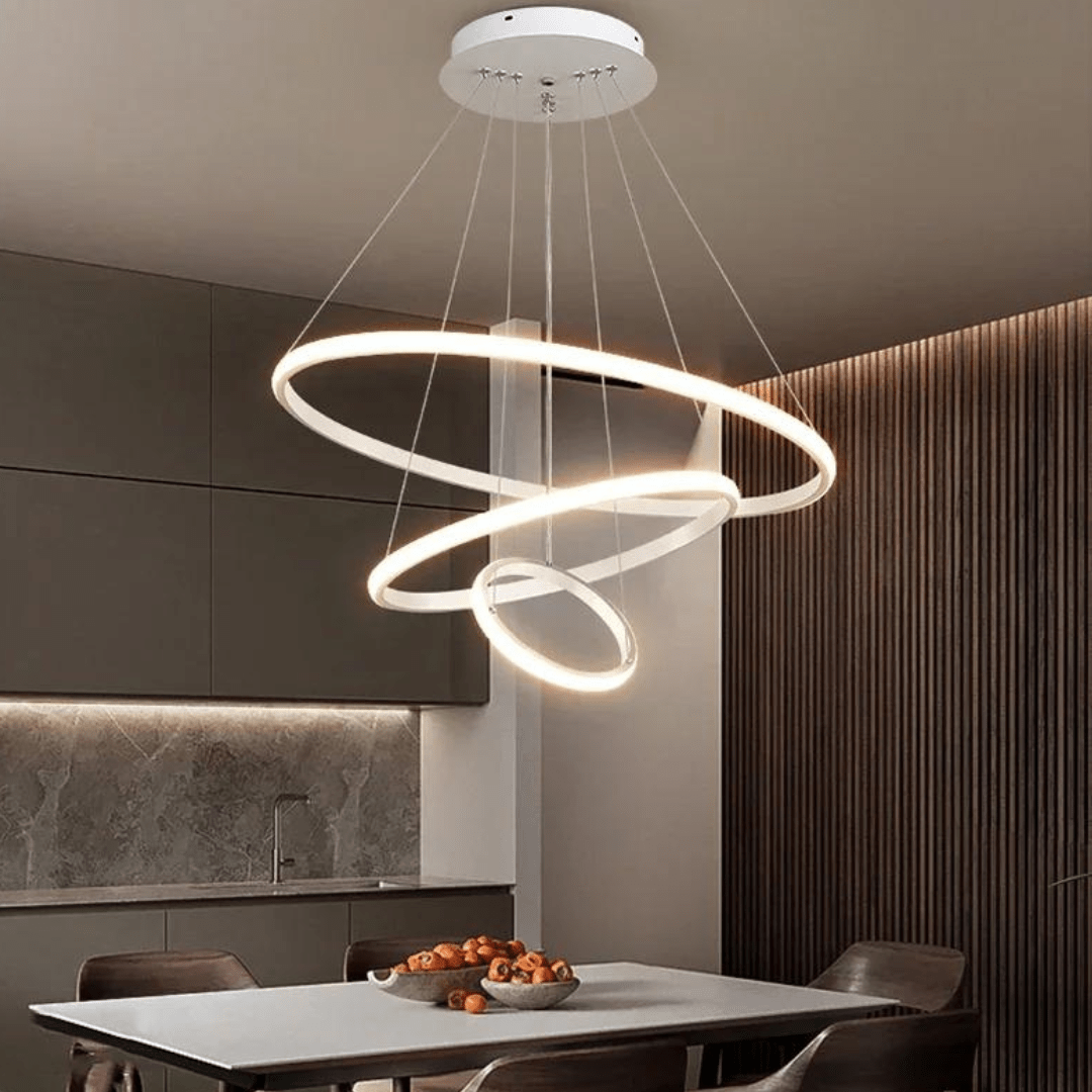 Modern White Chandelier – Elegant Lighting for Living & Dining Room