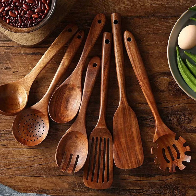 Teak Wood Kitchen Tools Set