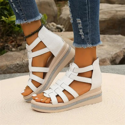 Elegant Rhinestone Wedge Sandals for Women